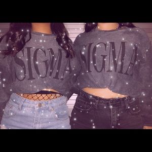 Tri Sigma “Sigma” textured crew neck
